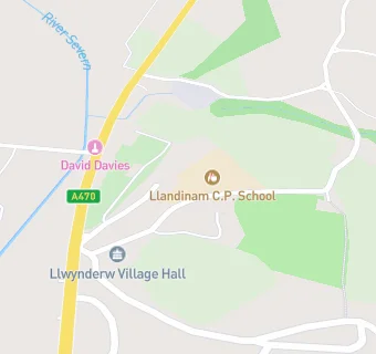 map for Llandinam C.P. School