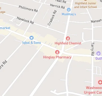 map for Hingley Pharmacy