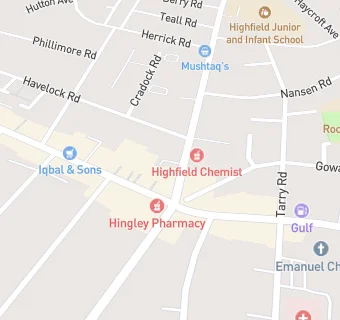 map for Highfield Bakery