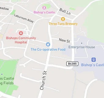 map for Bishops Castle Pharmacy