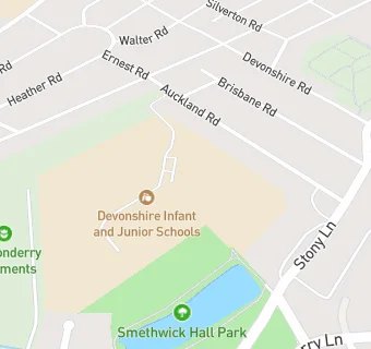 map for Devonshire Infant Academy