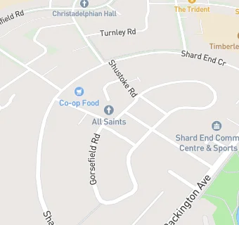 map for Kingfisher Food Bank (Shard End)