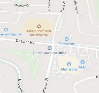 map for Hurst Lane Post Office