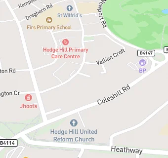 map for Hodge Hill Family Practice