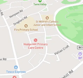 map for Hodge Hill Family Practice