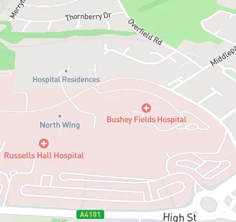 map for Bushey Fields Hospital