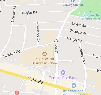 map for Handsworth Grammar School