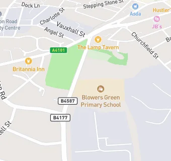 map for Blowers Green Primary School