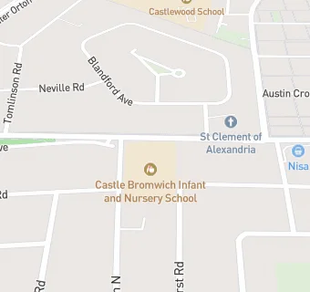 map for Castle Bromwich Infant and Nursery School