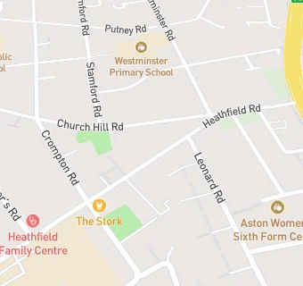 map for Heathfield Road Dental Practice