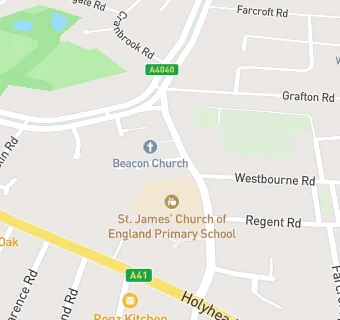 map for St James C Of E School