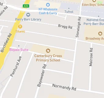 map for Canterbury Cross Primary School