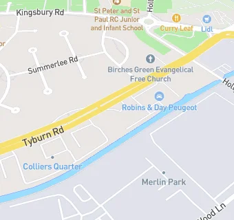 map for Tyburn Service Station Shell