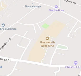 map for Handsworth Wood Boys' School