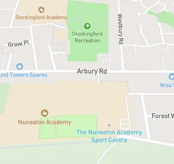 map for Nuneaton Academy