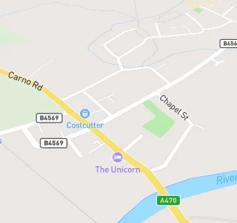 map for Caersws Village Hall