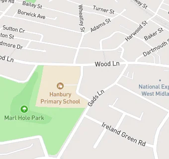 map for Hanbury Primary School