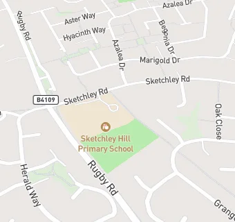 map for Sketchley Hill Menphys Nursery School, Burbage