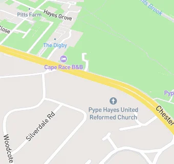 map for Pype Hayes United Reformed Church