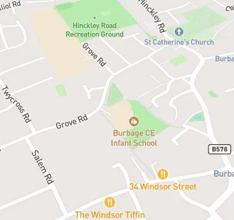 map for Burbage Church of England Infant School