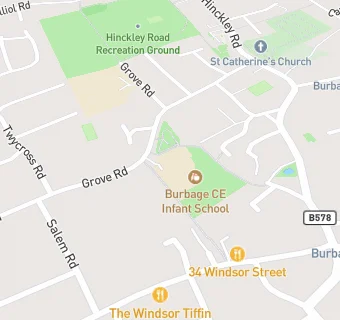 map for Burbage CE Infant School