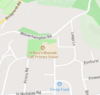 map for St Mary's Bluecoat CofE (VA) Primary School