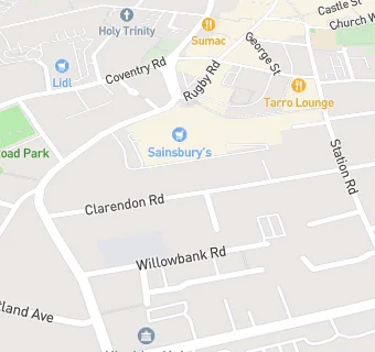 map for Mydentist, Clarendon Road, Hinckley 