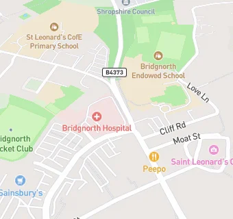 map for Bridgnorth Hospital