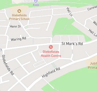 map for Glebefields Surgery