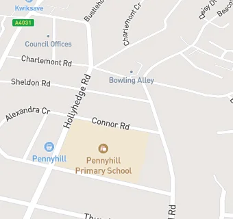 map for Pennyhill Primary School