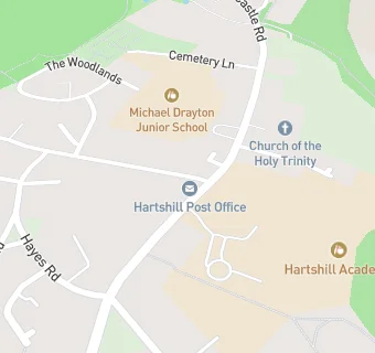 map for Hartshill Post Office