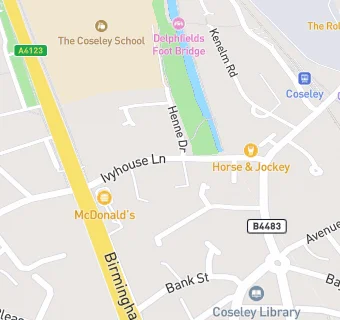 map for Coseley Working Mens Club