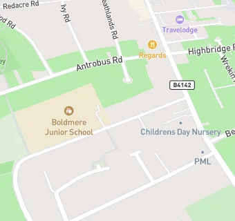 map for Boldmere Infant And Nursery School