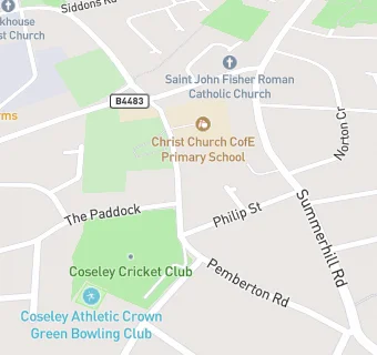 map for Coseley Cricket Club