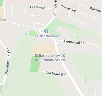 map for St Bartholomew's Church of England Primary School