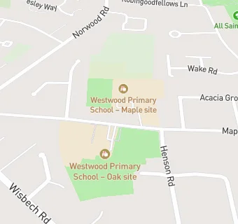 map for Westwood Primary School (Maple Site)