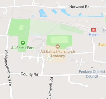 map for All Saints Interchurch VA Primary School