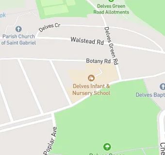 map for Delves Infant School