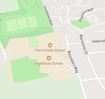 map for Highfields School & Pennfields School