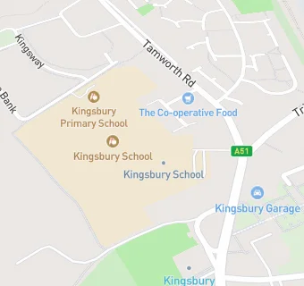 map for Kingsbury School - A Specialist Science and Mathematics Academy