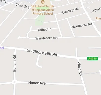 map for Goldthorn Pub