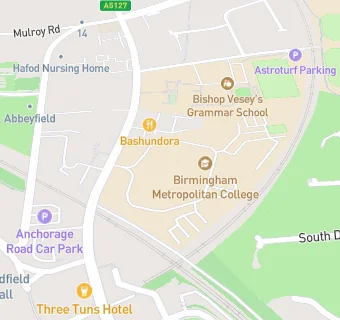 map for Birmingham Metropolitan College