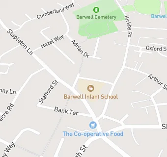 map for Barwell Infant School