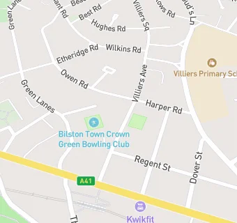 map for Bilston Town Bowling Club