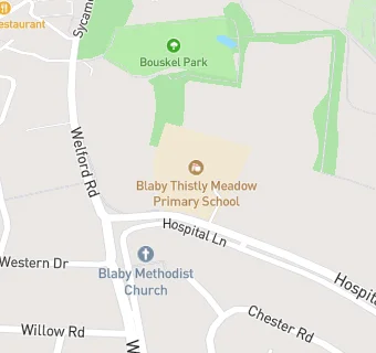 map for Blaby Thistly Meadow Primary School