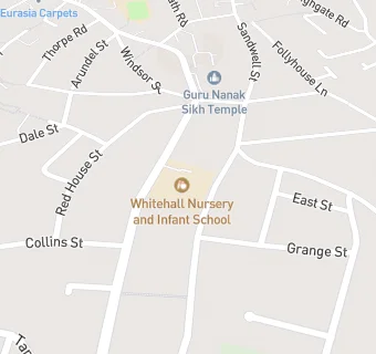 map for Whitehall Nursery and Infant School