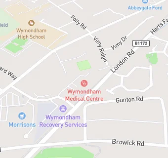 map for Wymondham Medical Partnership