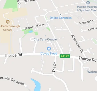 map for Thorpe Road Surgery