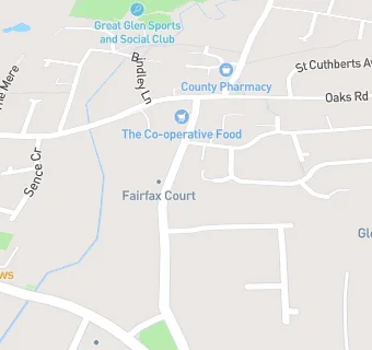 map for South Leicestershire Medical Group - Great Glen Surgery