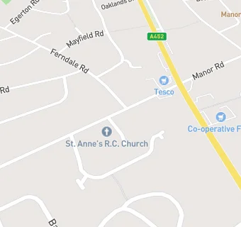 map for St Annes Catholic Church